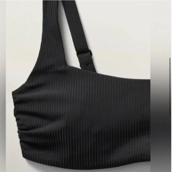 Athleta Power of She Black ribbed bikini top 34 B/C NWT $75 - Picture 6 of 7
